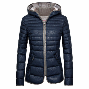 Women's Hooded Warm Cosy Water-Resistant Recycle Polyester Puffer Short Jacket