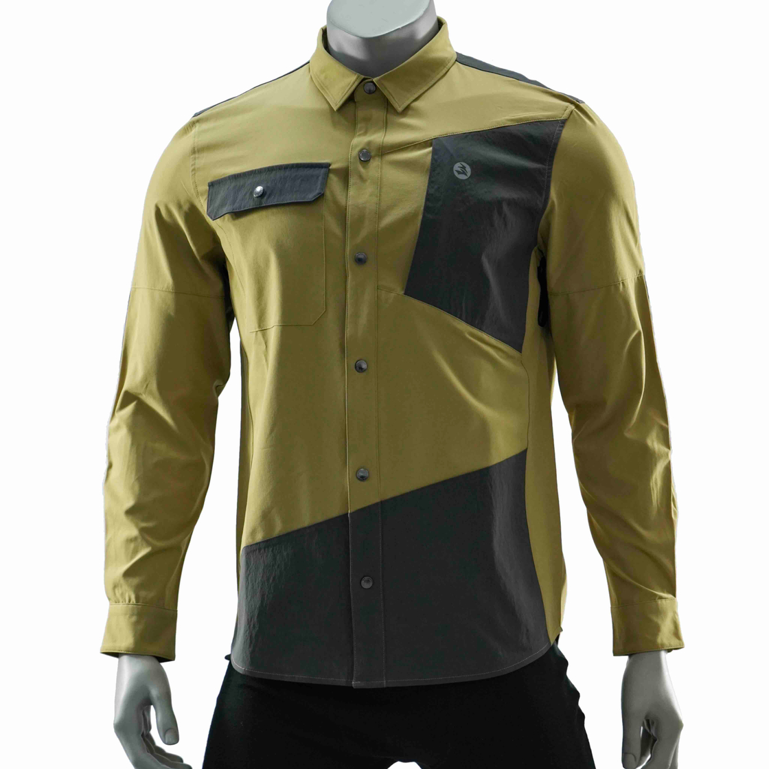Mens Hiking Shirts Zip Patch Pocket Trekking Tops