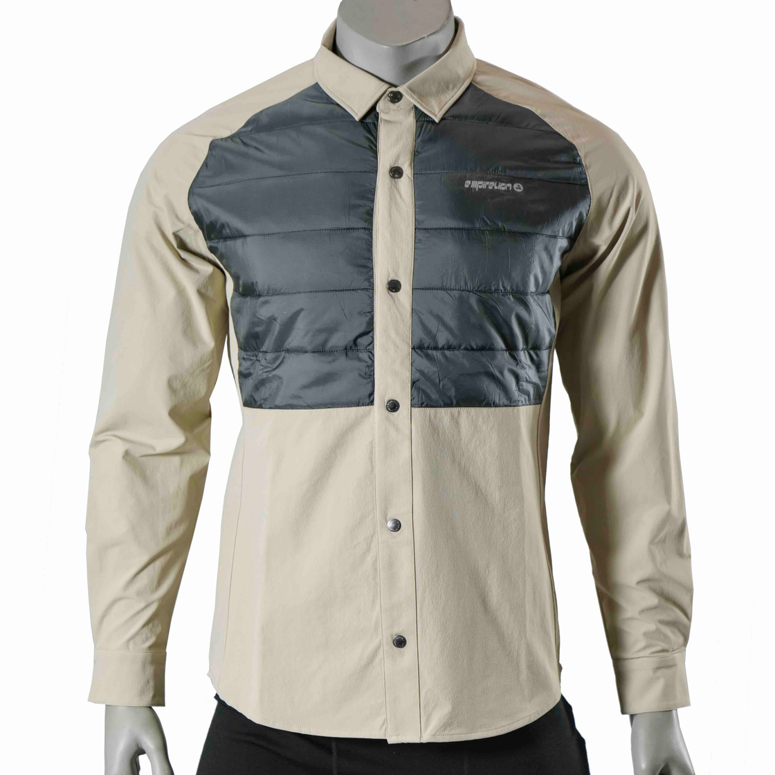 Mens Quilting Panel Windproof Hiking Running Shirts