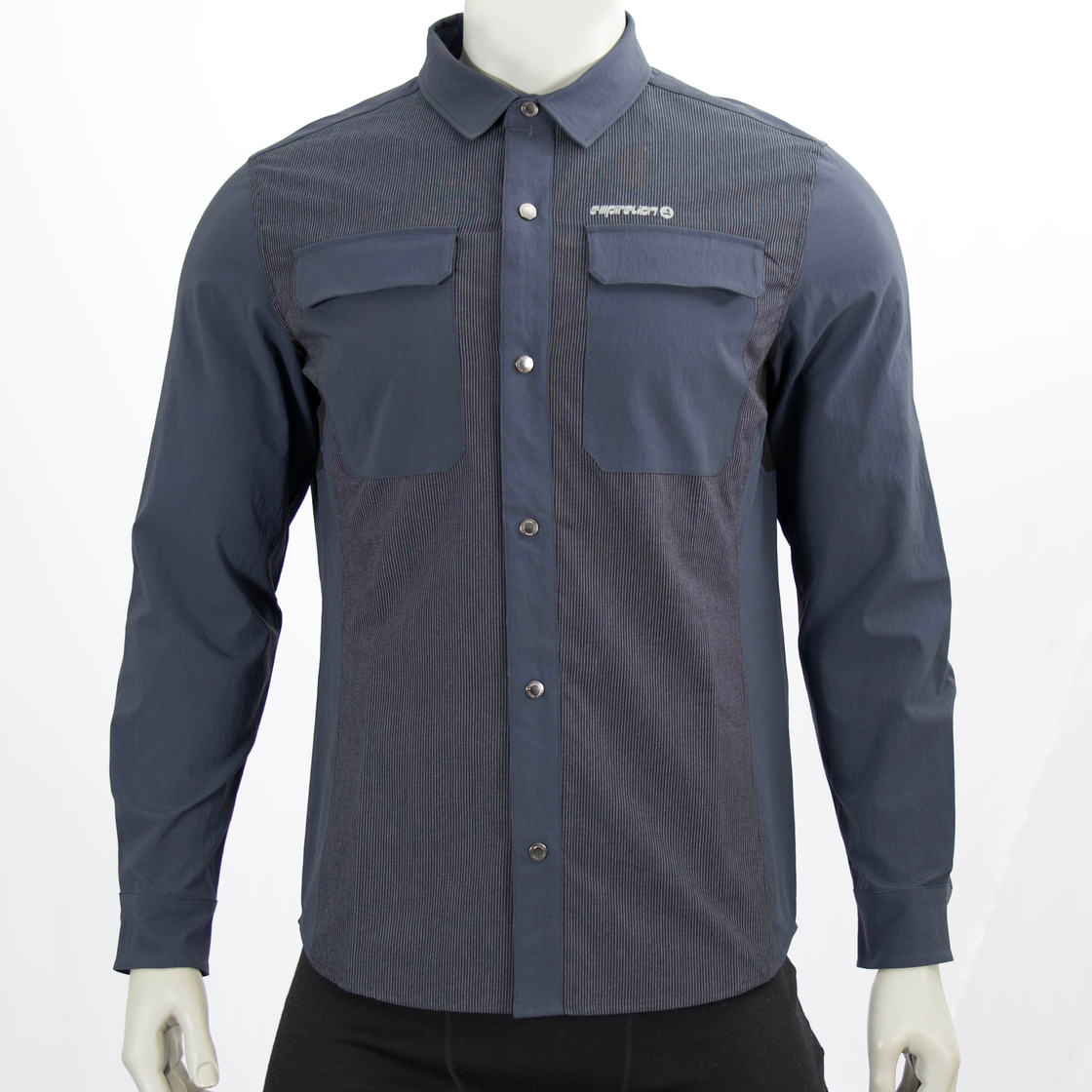 Mens Hiking Camping Fishing Cooling Back & Armpit Vent Snaps Up Patch Pockets Stripes Shirts