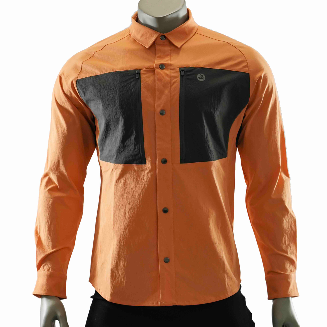 Mens Zip Patch Pockets Trekking Stretch Shirts