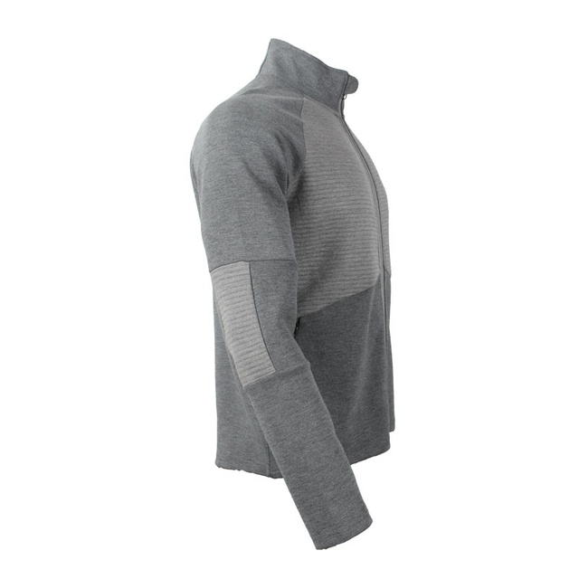 Men's Light Weight Grey Sports Casual Tops Full Zip Long Sleeve Short Jackets